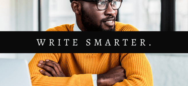 8 Outlining Techniques for Writers article cover by Aigner Loren Wilson. Picture of a Black person sitting with their arms crossed smiling and looking away from their computer and notebook. Learn how to outline. Outlines for writers.
